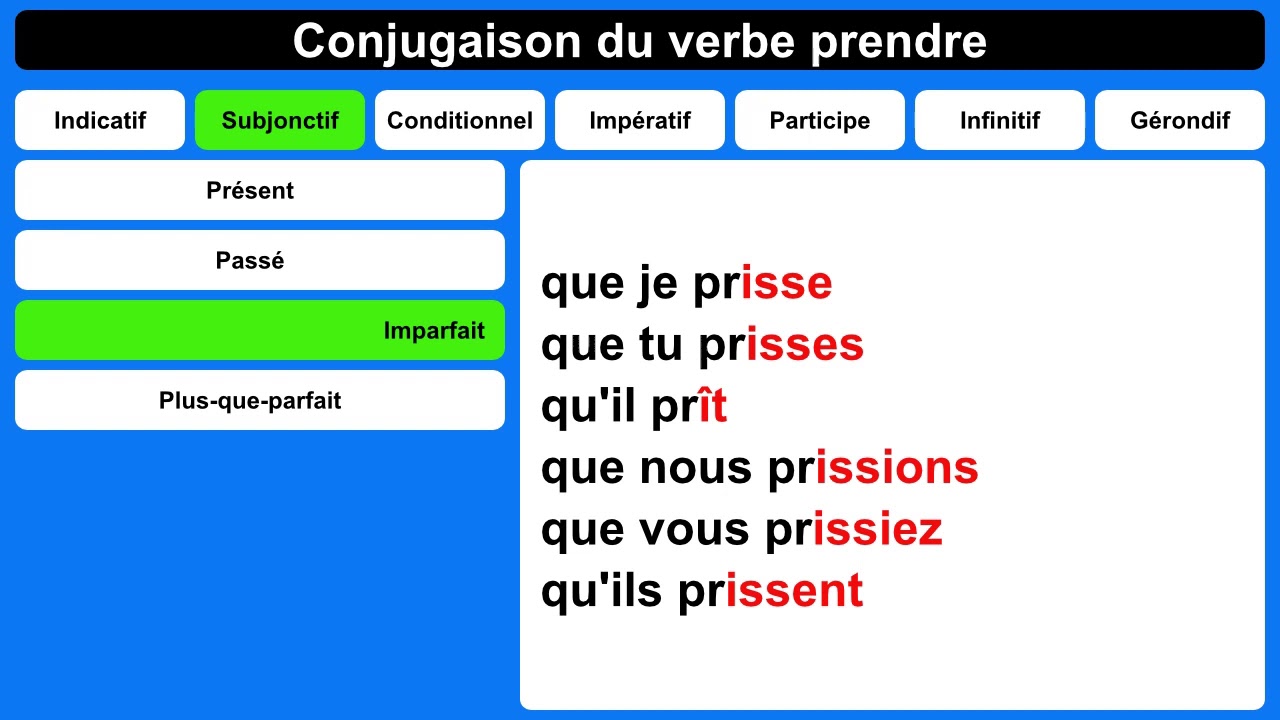 imperatif verbe prendre