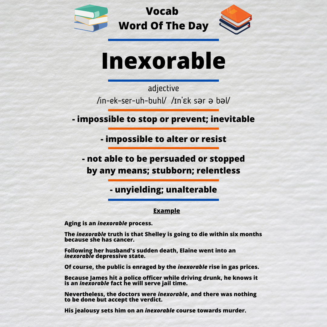 inexorable meaning in english