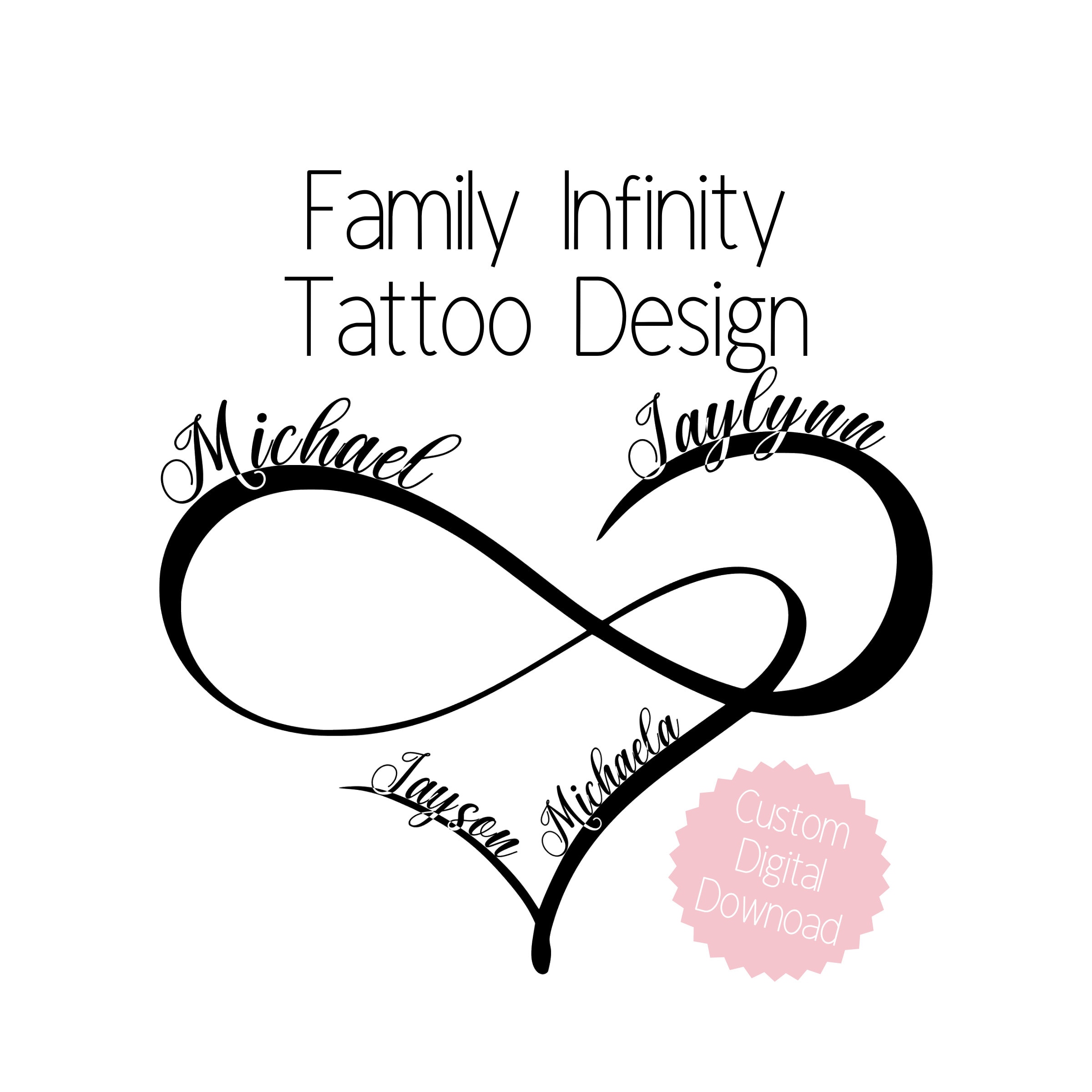 infinity tattoo with names