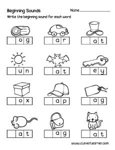 initial sounds worksheet