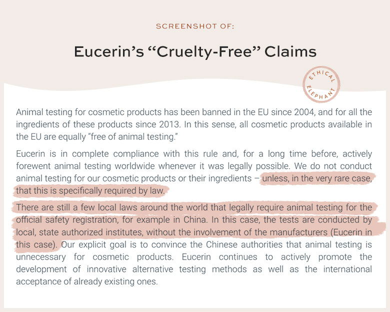 is eucerin cruelty-free