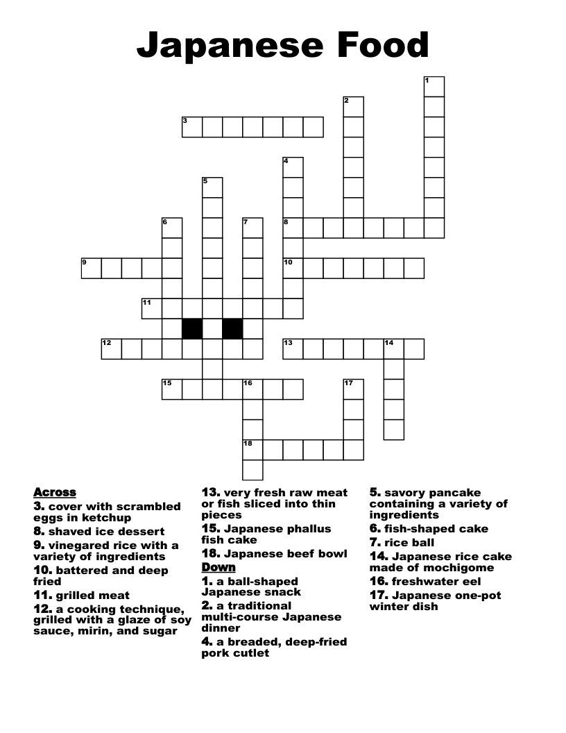 japanese glaze crossword