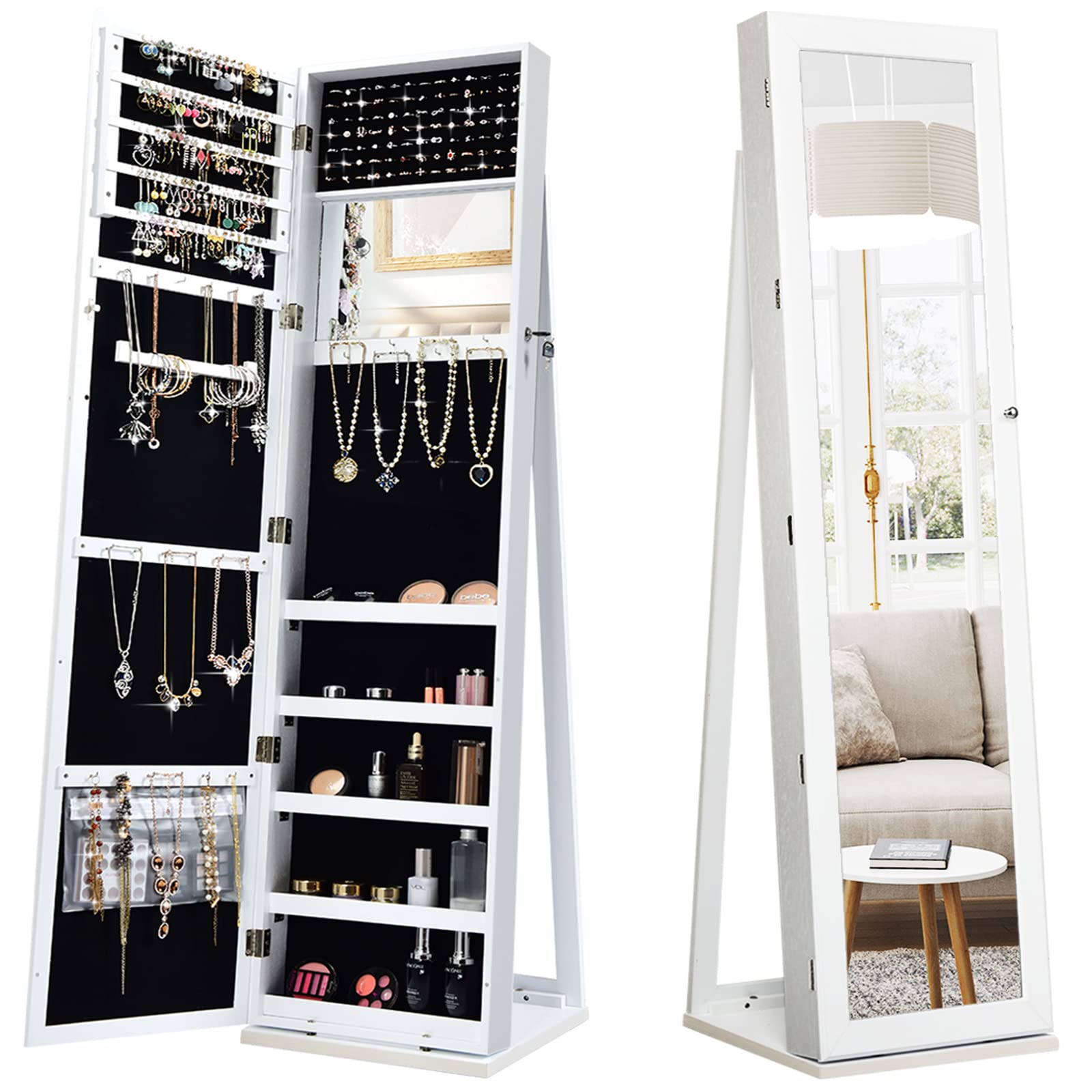 jewelry cabinet with full length mirror