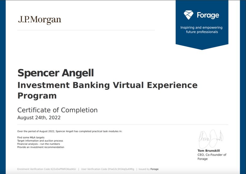 j.p. morgan investment banking virtual experience