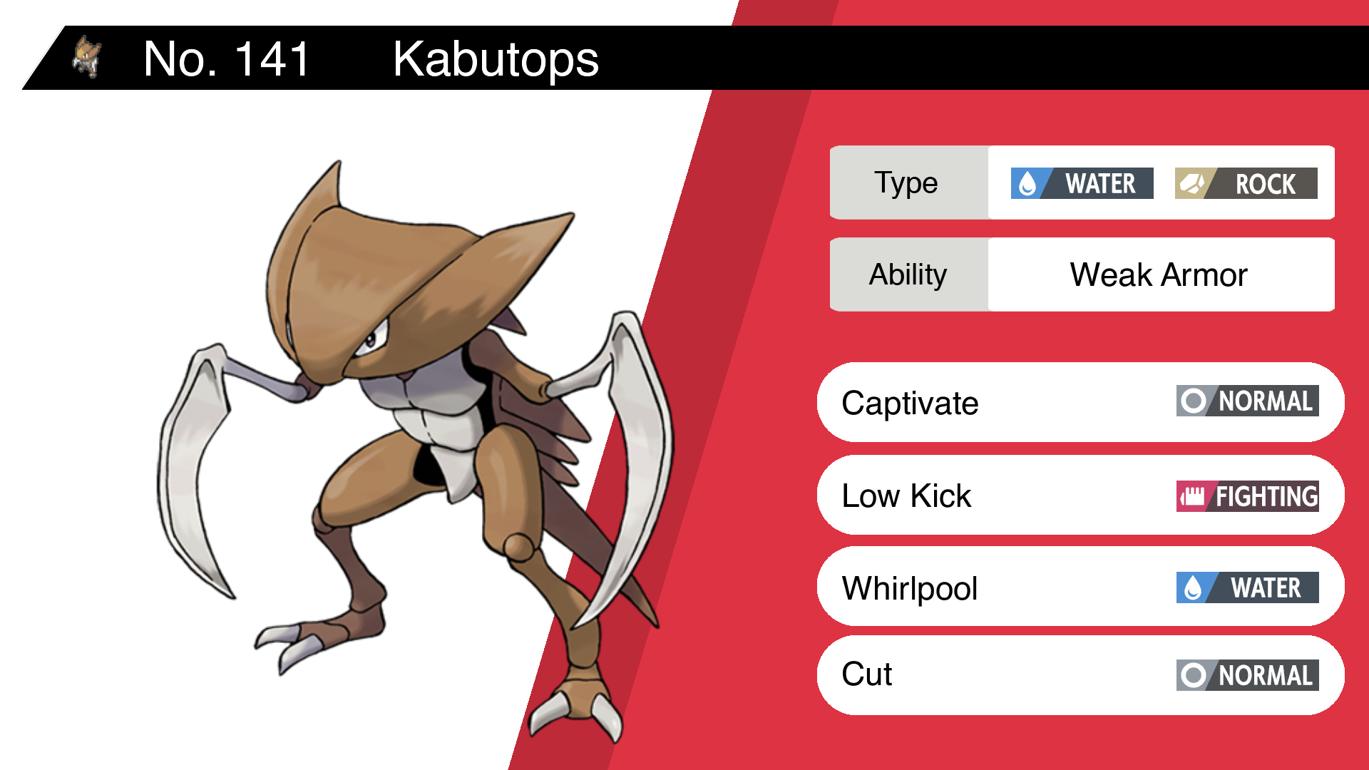 kabutops moveset