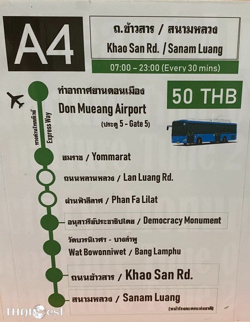 khao san road to dmk airport bus