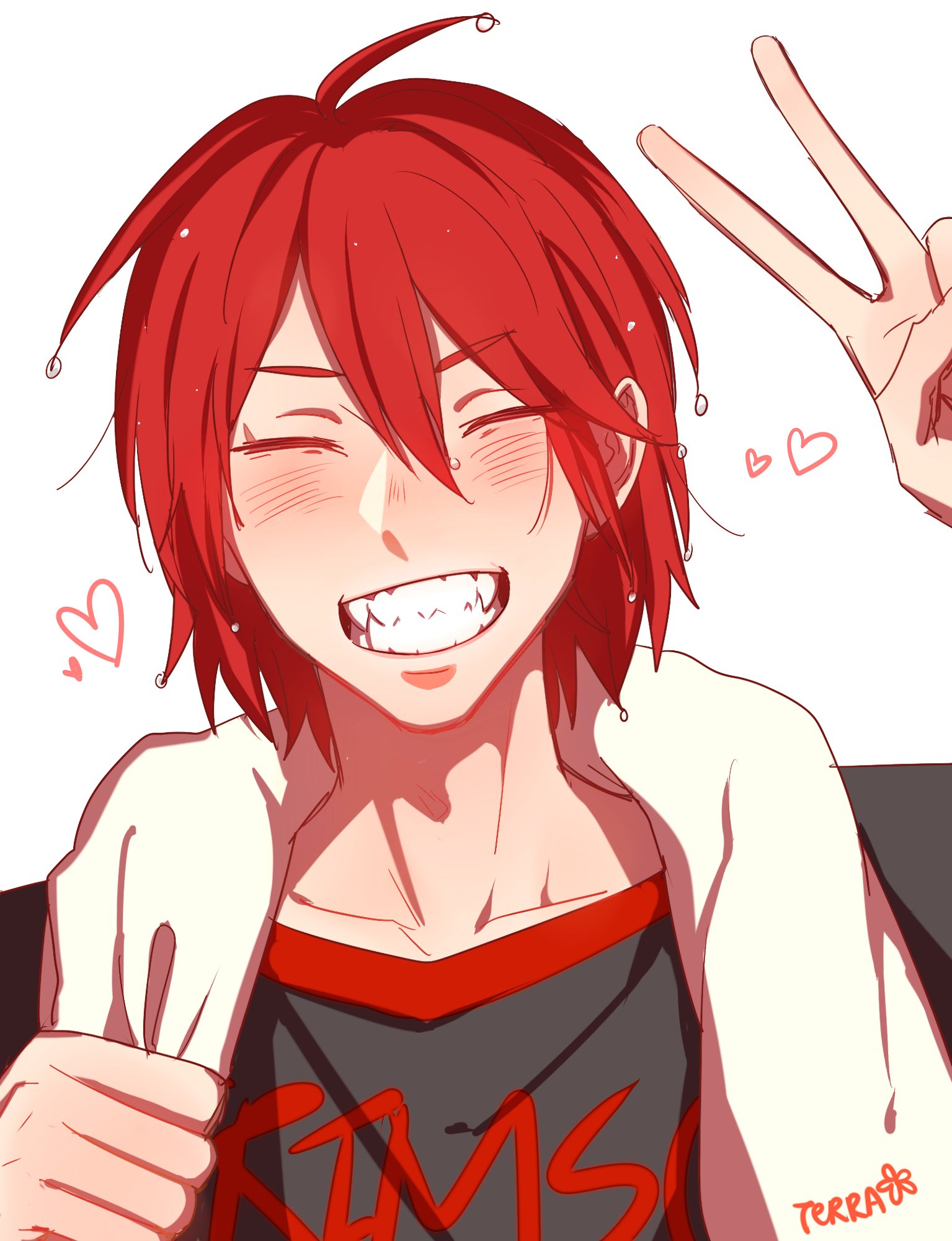 kirishima hair down