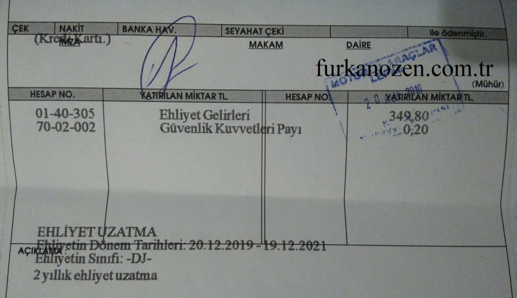 kktc ehliyet uzatma fiyatları 2020