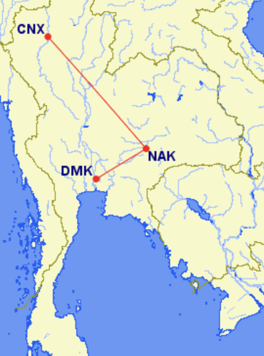 korat to bangkok distance