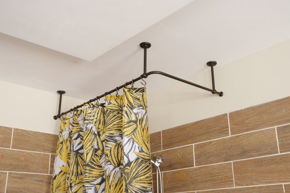 l shaped shower rod