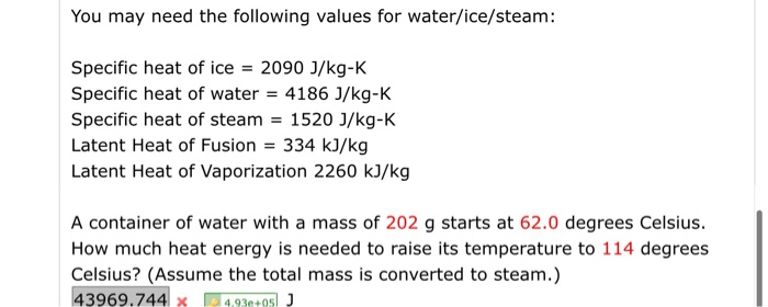 latent heat of ice in j kg