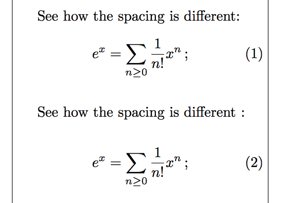 latex math mode space