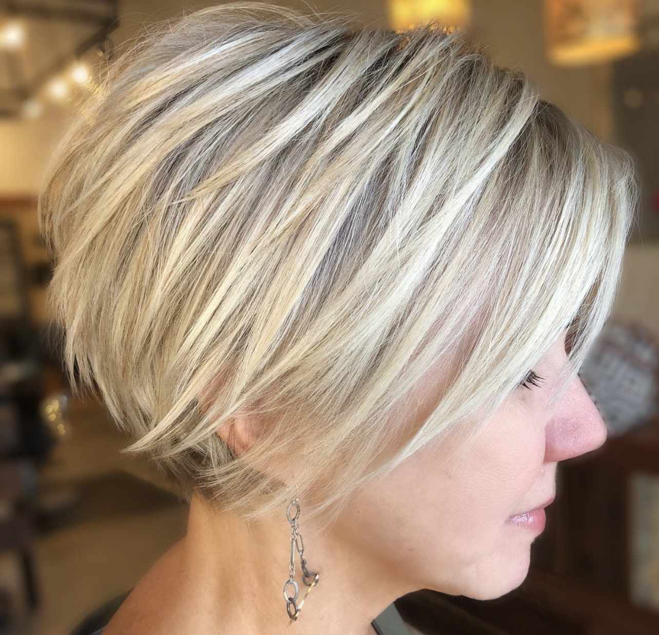 layered hair for older women