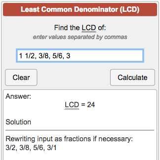 least common denominator calculator