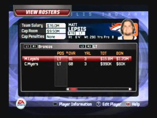 madden 2006 rosters