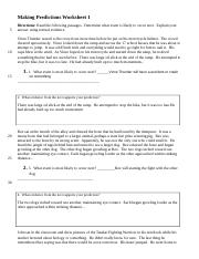 making predictions worksheet 1 answer key