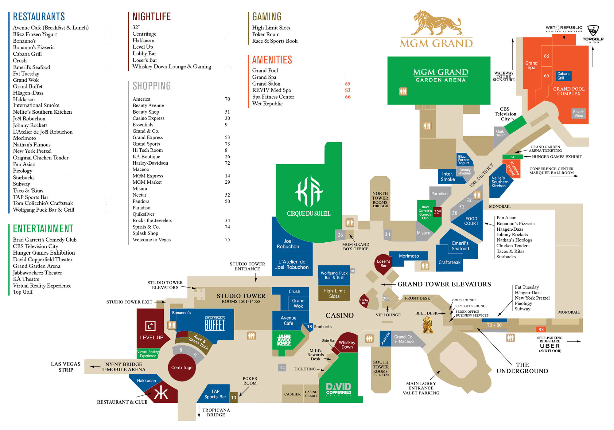 map of mgm grand hotel las vegas