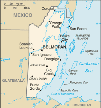 mapa de belice localizado