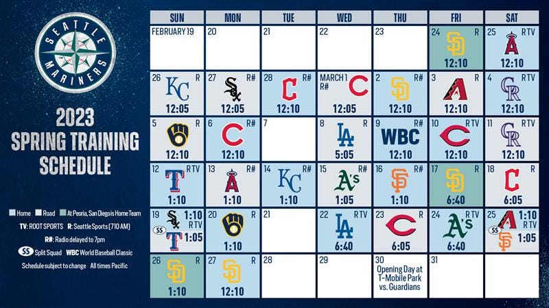 mariners schedule