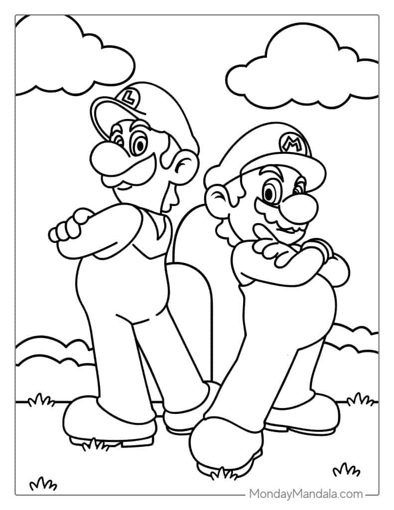 mario brothers coloring pages