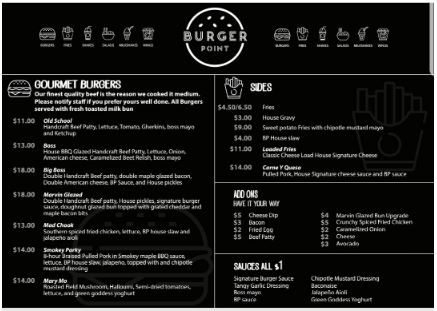 marsden park burger point menu