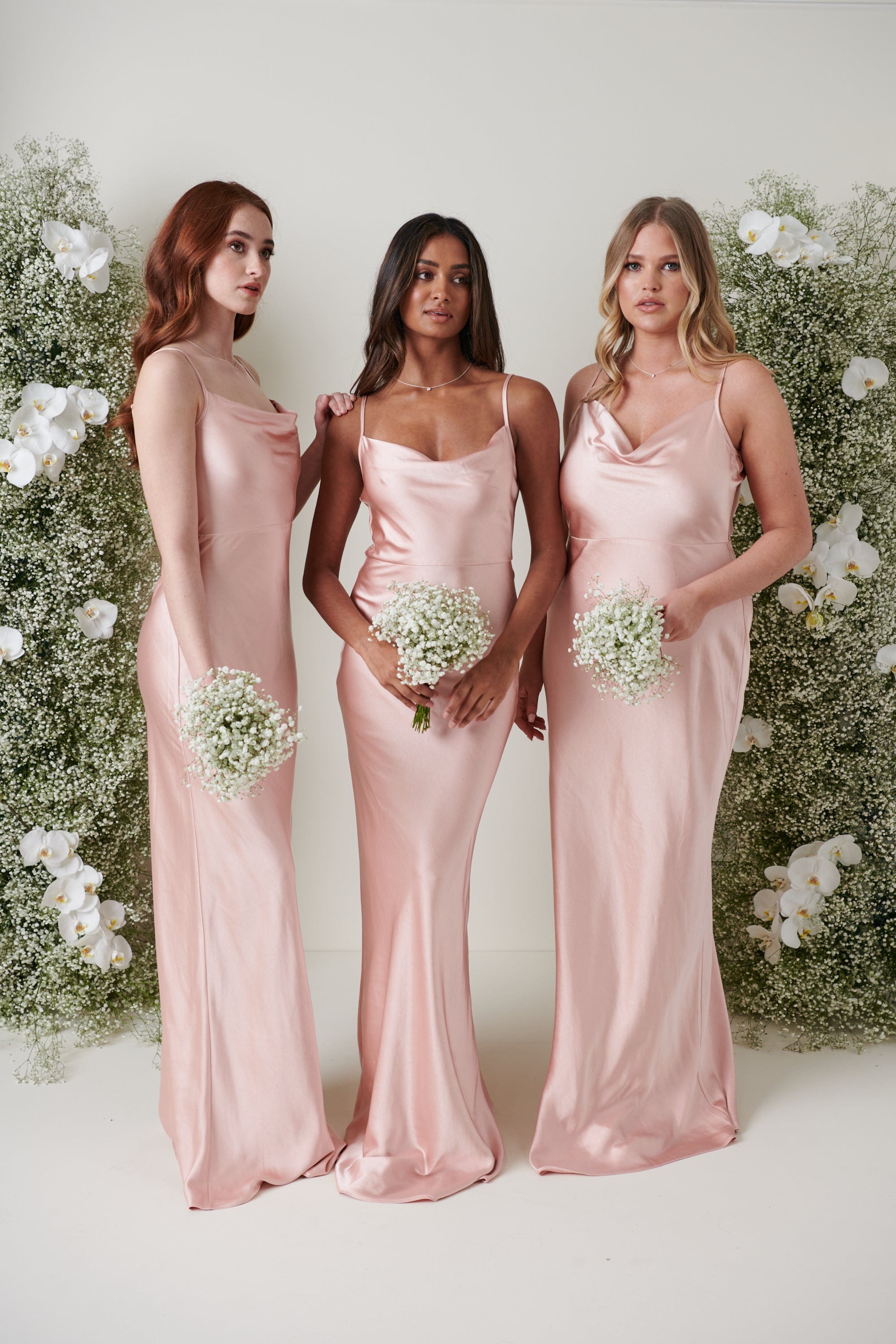 matte satin bridesmaid dresses