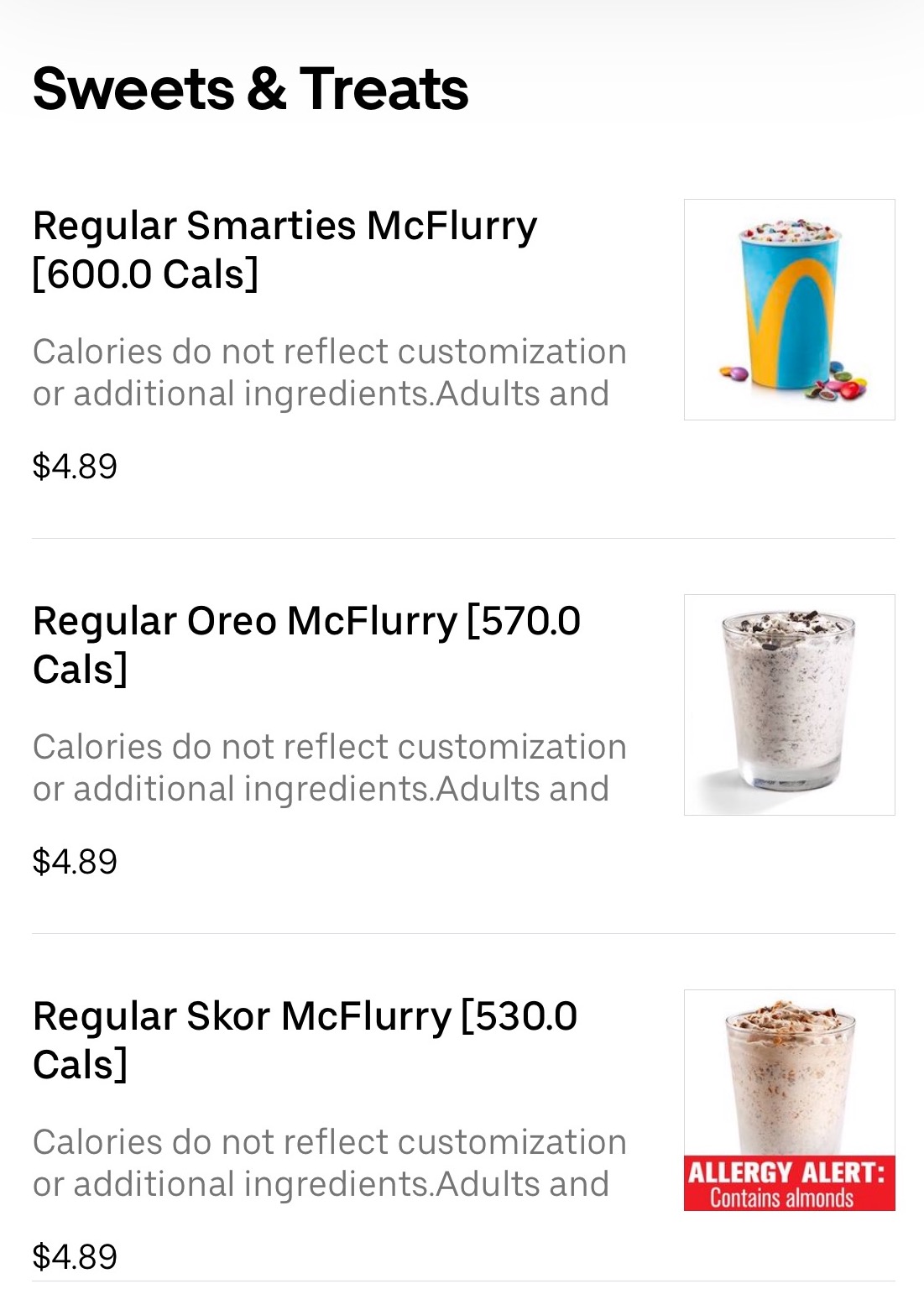 mcflurry price canada