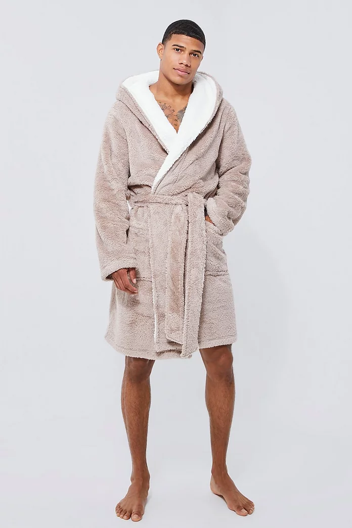 mens hooded dressing gown