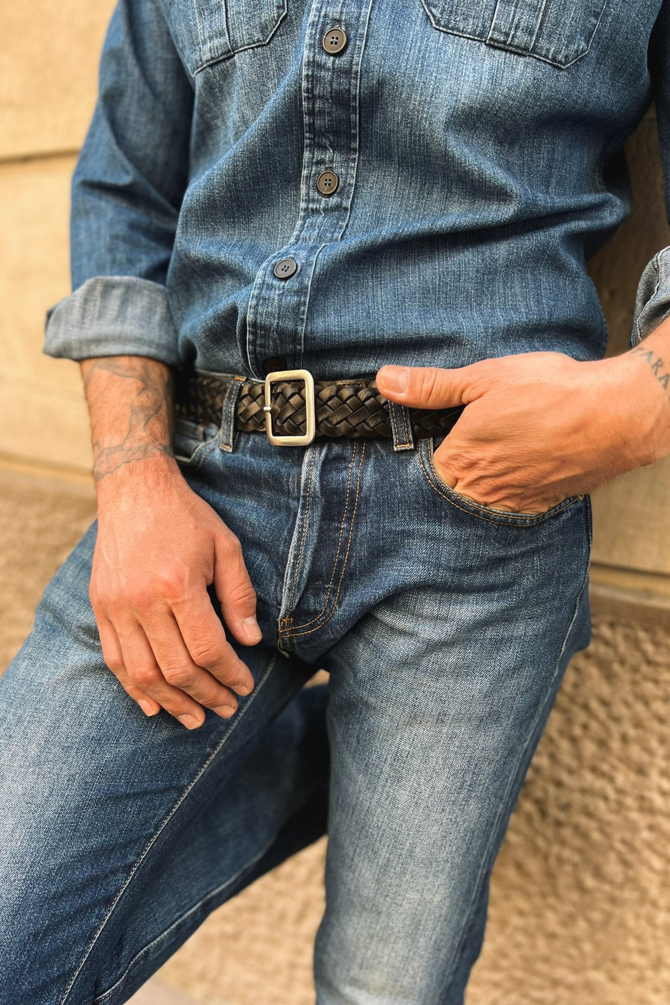 mens square buckle belt