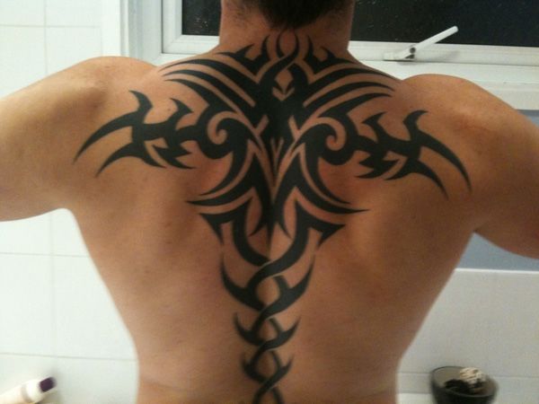 mens tribal back tattoos