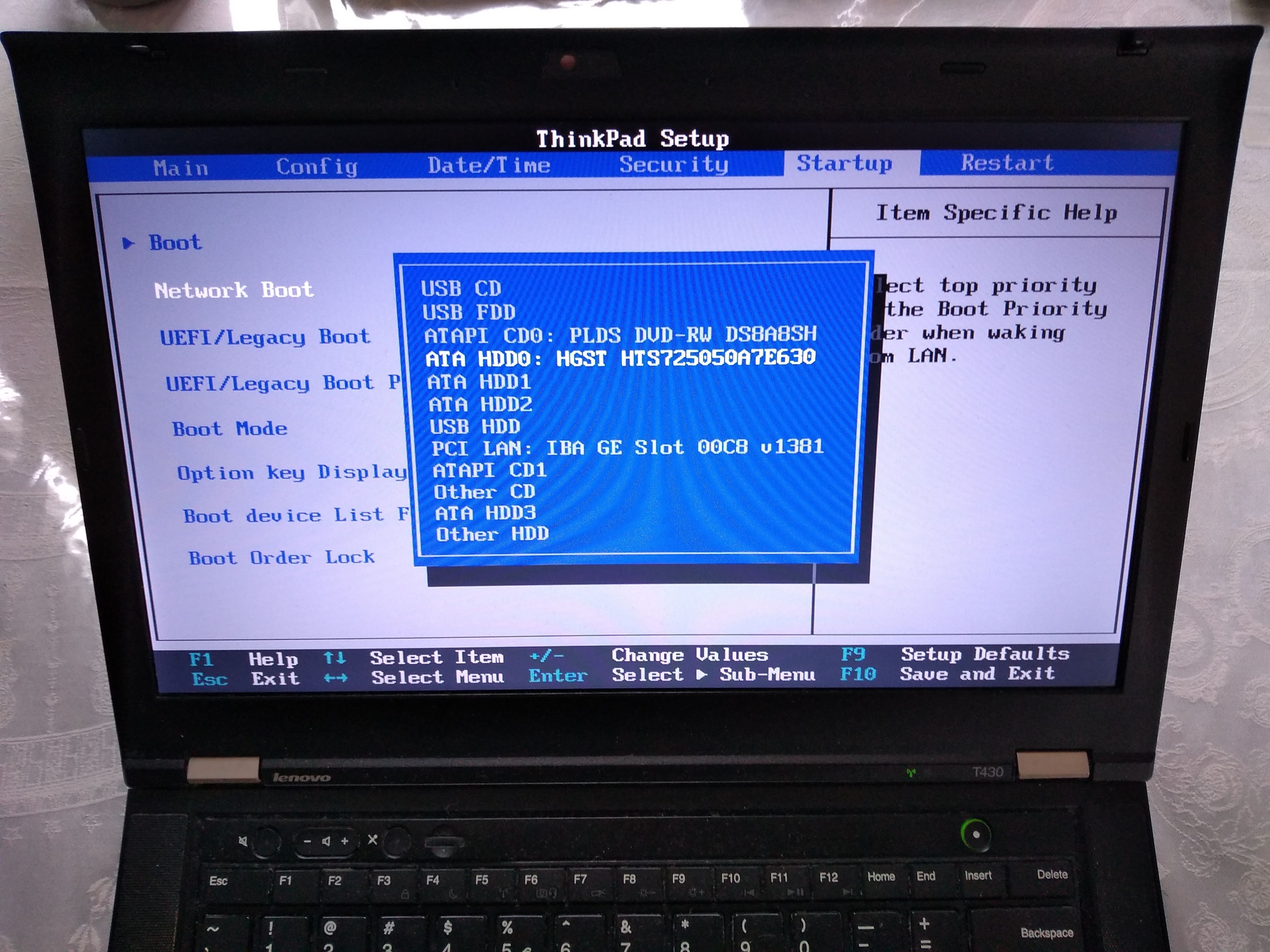 menu bios lenovo