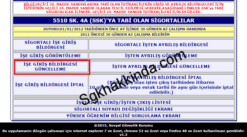 meslek kodu değiştirme