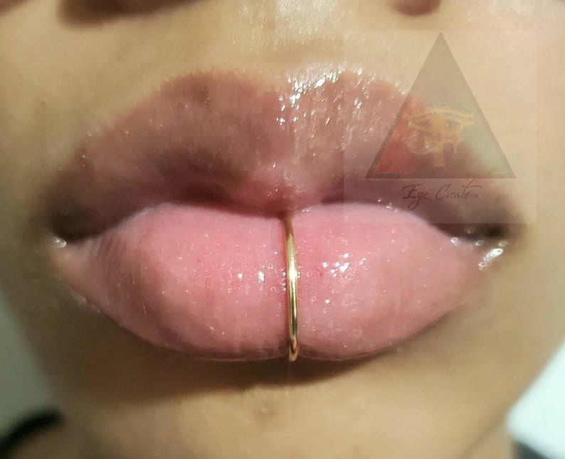 middle lip piercing