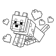 minecraft wolf colouring pages