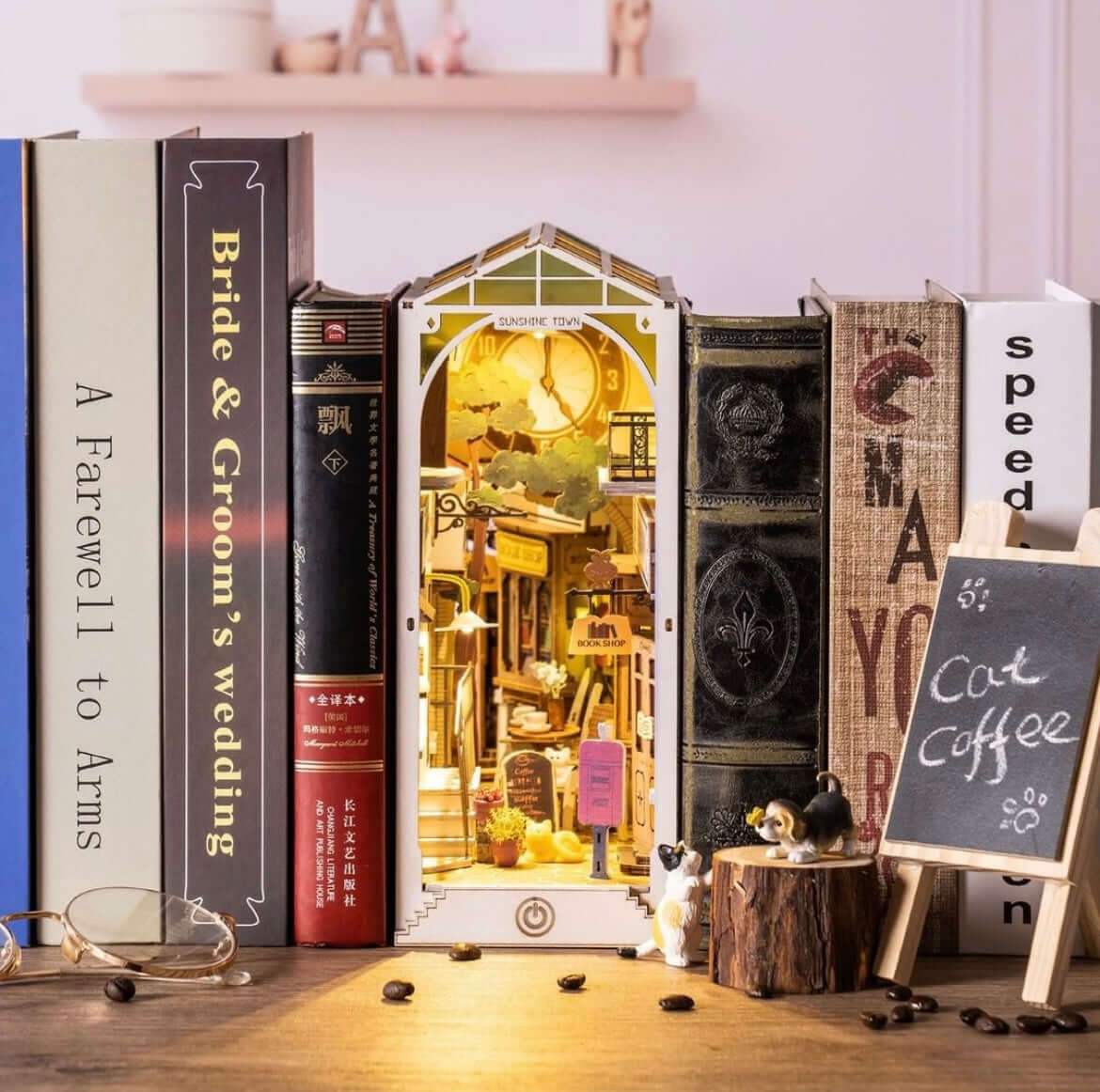 miniature book nook