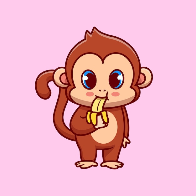 monkey eating banana cartoon