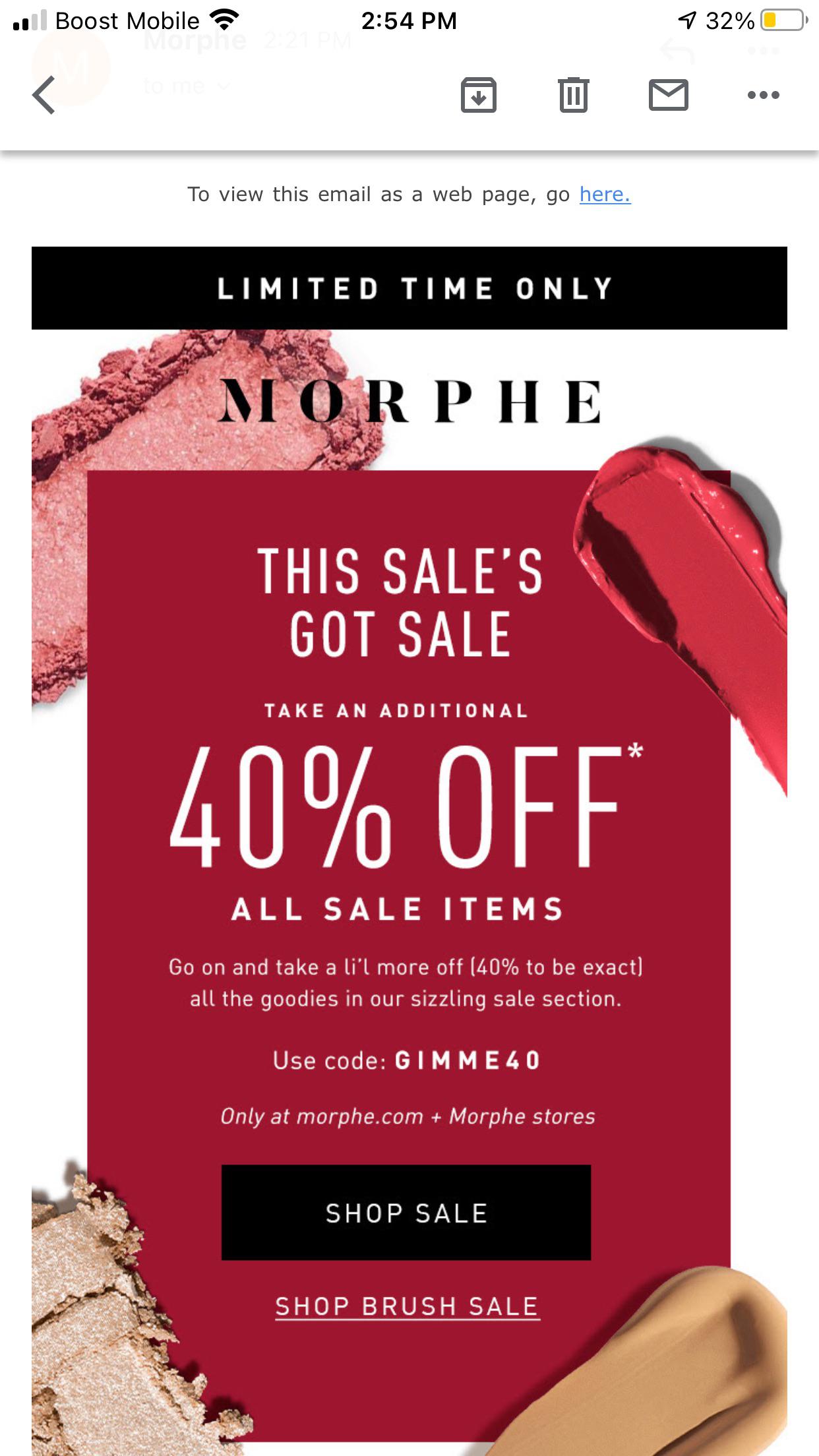 morphe sale