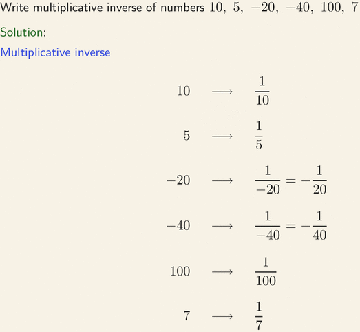 multiplicative inverse of 5 7