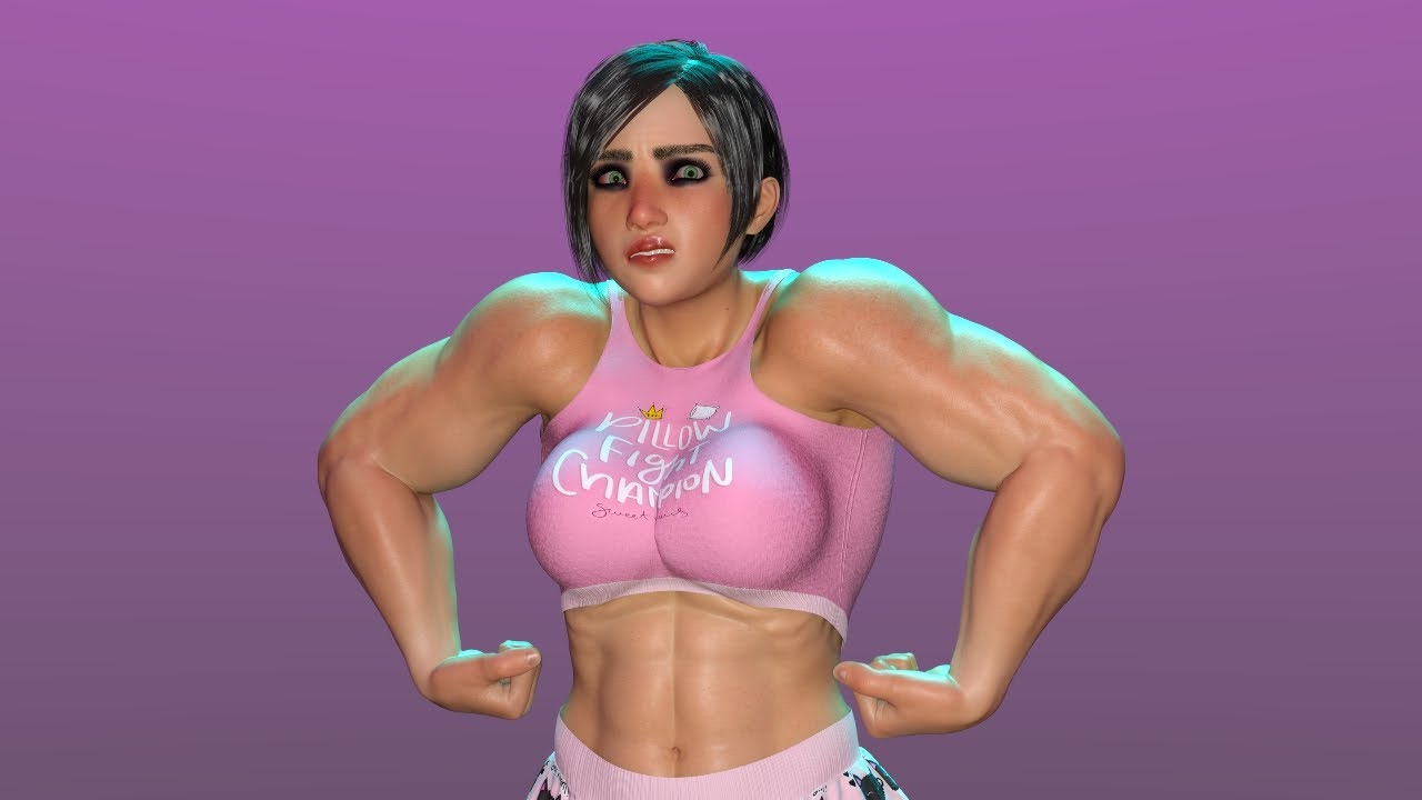 muscle growth female animation