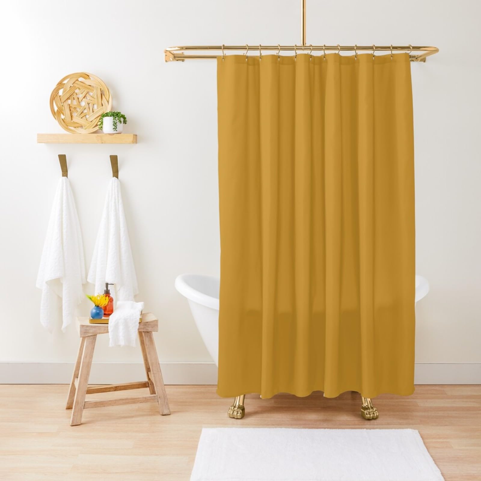 mustard yellow shower curtain