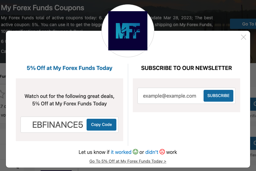 my forex funds coupon