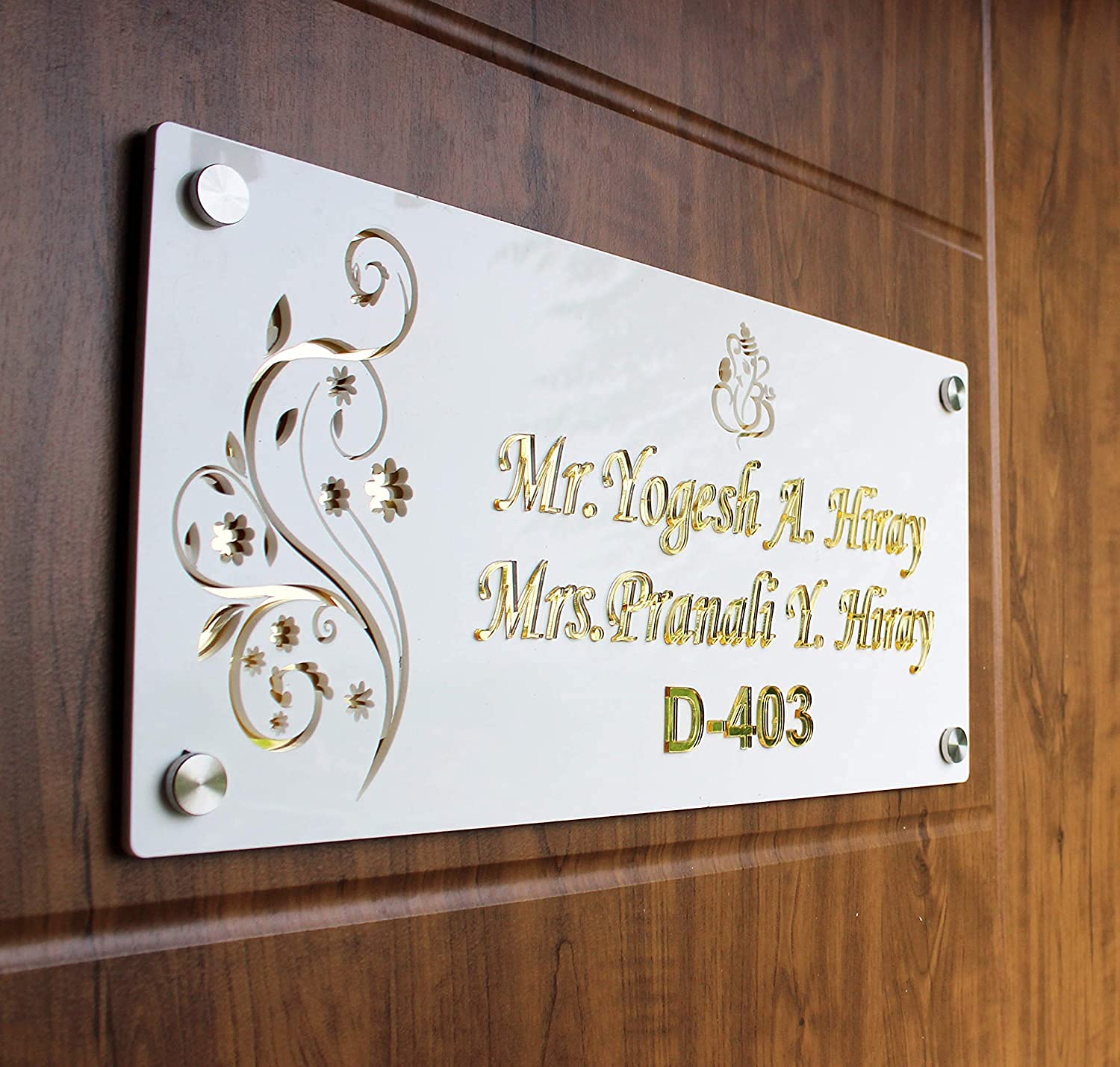 name plate glass design