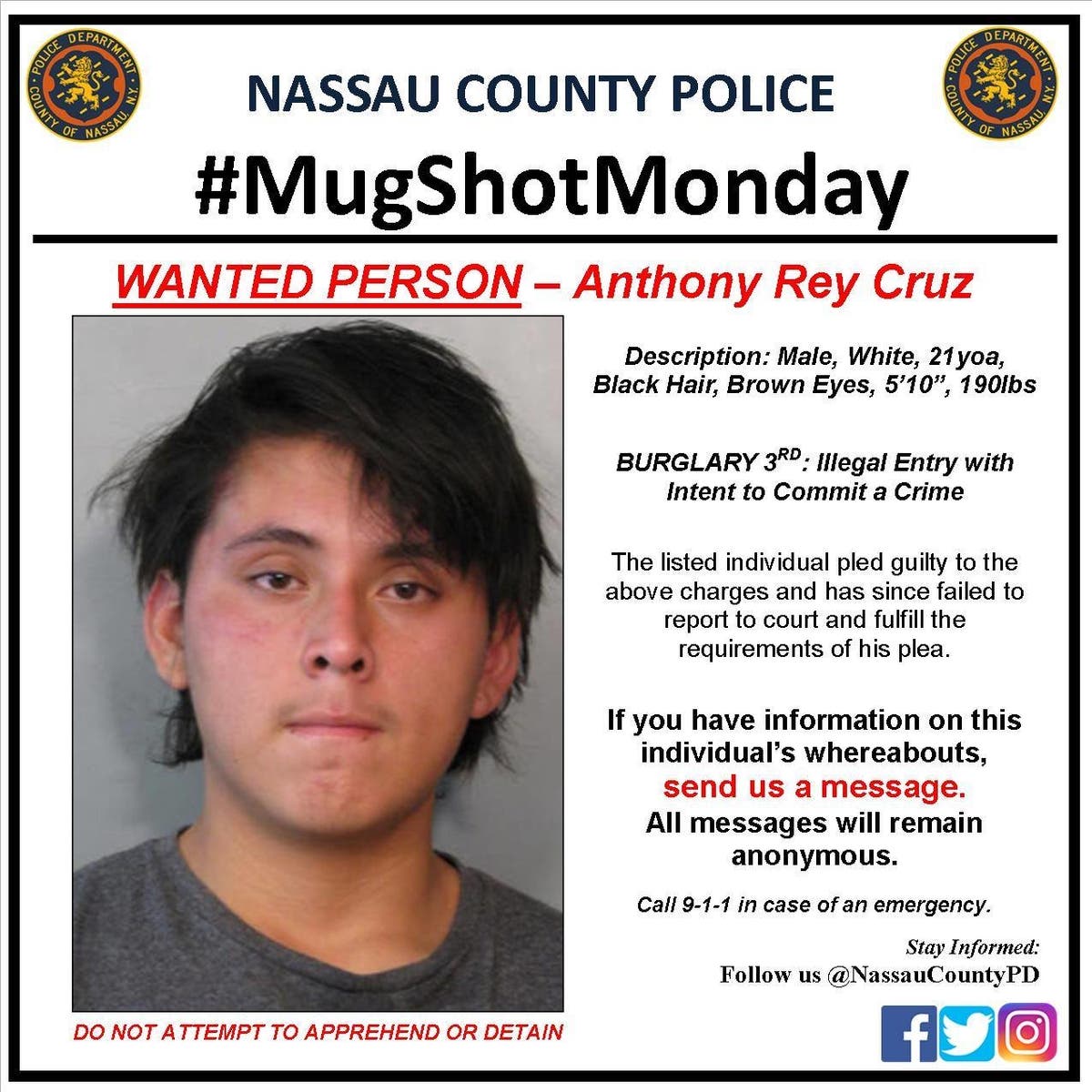 nassau county last 90 days mugshots