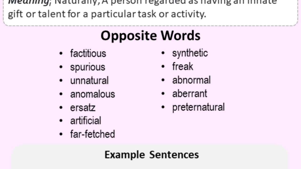 naturally antonyms