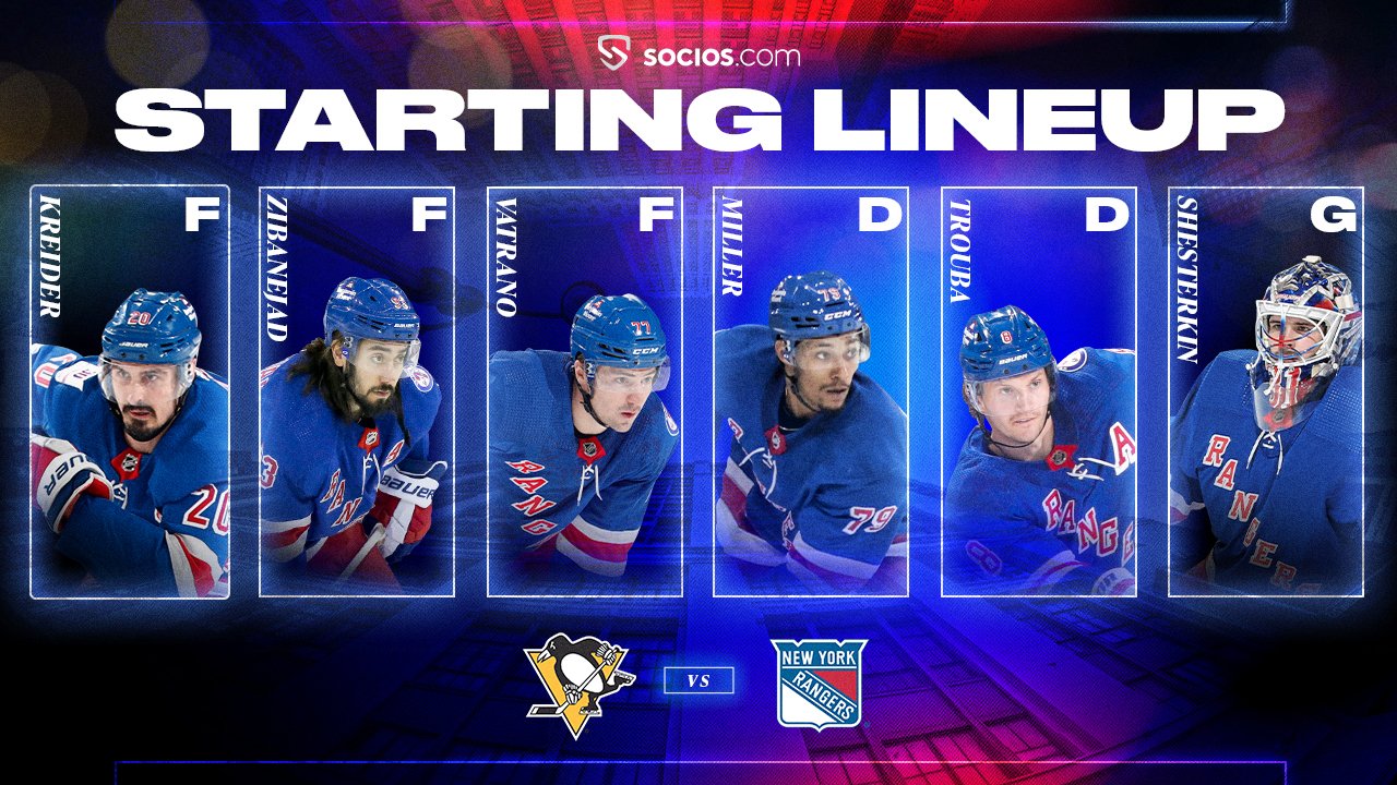 new york rangers starting lineup