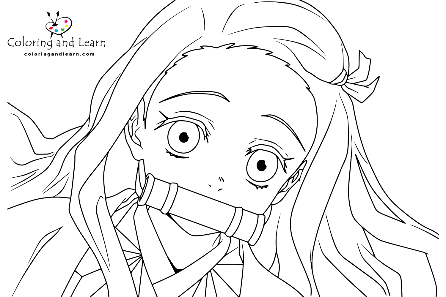 nezuko colouring page