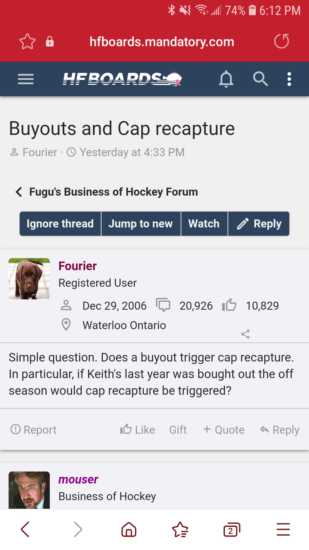 nhl message boards