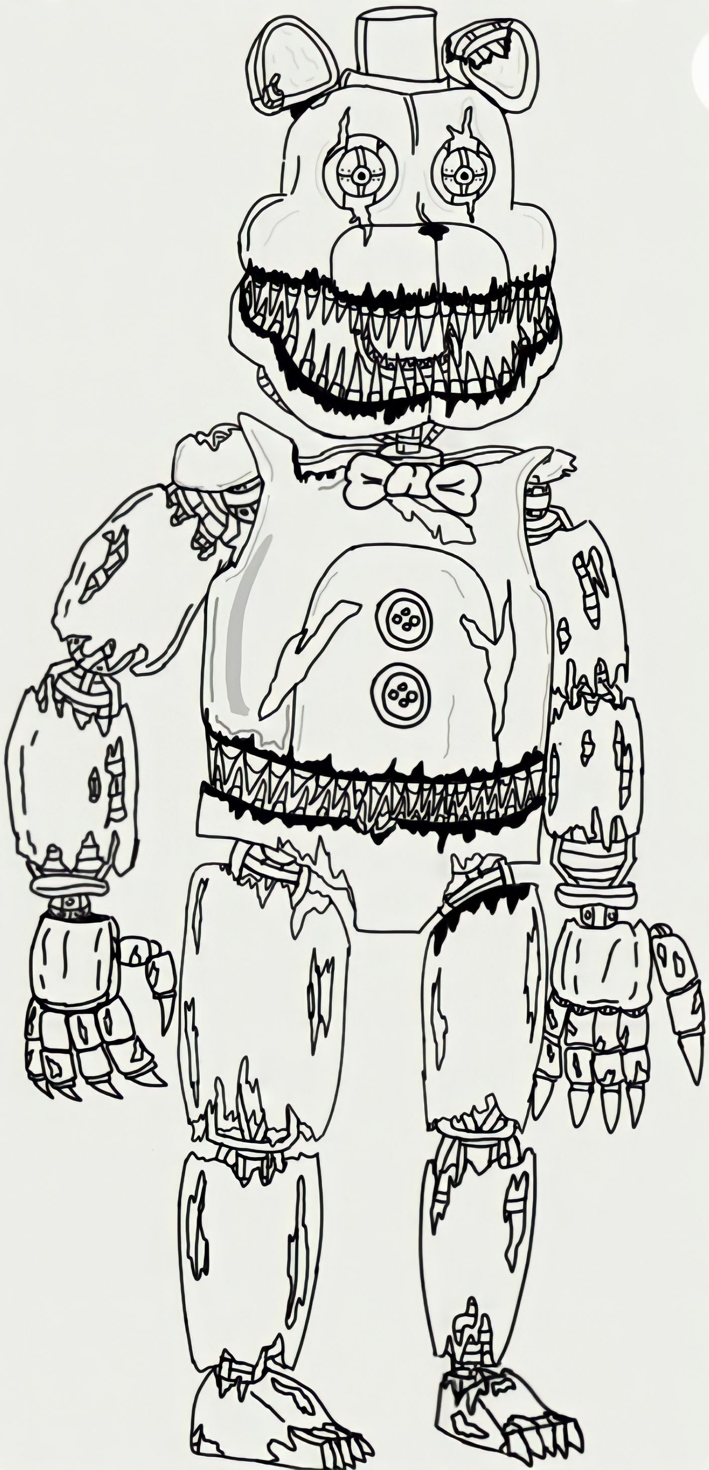 nightmare fredbear coloring pages