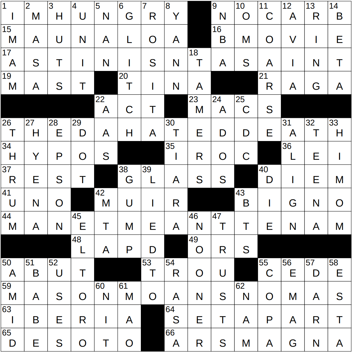 no mas crossword