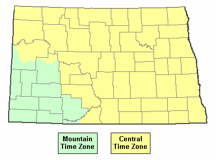 north dakota time zone